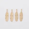 Set aus goldenen Feder-Anhängern aus Zinklegierung für DIY-Schmuck mit Blattadern - KC Gold