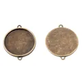 Antike Bronze 30mm Doppel-Öse runde Cabochon Fassung für DIY Schmuckherstellung - Antikbronze