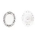 Vintage 13x18mm ovaler Legierung-Anhängerboden für DIY-Schmuck in Silber-Finish - Antiksilber