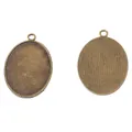 Vintage Bronze 30x40mm ovale Legierung Anhänger Basis mit strukturierten Details - Antikbronze