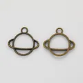Zwei Saturn-Planeten-Anhänger aus Vintage-Bronze für DIY-Schmuckherstellung und Zubehör - Antikbronze