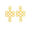 Set mit zwei goldenen Zinklegierungs-Chinaknoten-Verbindern für DIY-Schmuckherstellung - Gold