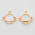Detailansicht von Saturn-Anhängern in Gold mit strukturierter und glatter Oberfläche - KC Gold