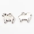 Vintage Silber Widder Anhänger aus Zinklegierung für DIY Schmuck Vorder und Rückseite - Antiksilber