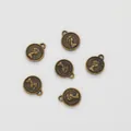 Vintage Bronze Elizabeth II Münzanhänger für DIY-Schmuckherstellung im 6er-Set-Pack - Antike Bronze (10x8)