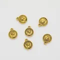 6 Vintage Gold Zinklegierung Elizabeth II Münzanhänger für DIY Schmuckherstellung - Antik Gold (10x8)