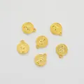 Set aus sechs goldenen runden Vintage-Anhängern mit Königinnenporträt aus Zinklegierung für DIY - Gold (10x8)