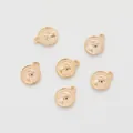 Set of 6 gold coin charms featuring Queen Elizabeth II relief for DIY jewelry making - KC Gold (10x8)