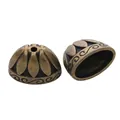 Vintage Bronze Perlenkappen aus Legierung für DIY Schmuck mit fein gravierten Blumenmustern - Antikbronze