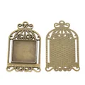 Vintage Bronze quadratische Vogelkäfig Edelsteinbasis Anhänger für DIY Schmuck - Antikbronze