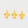 Three vintage gold angel pendants with heart cutouts and Eres Un Angel engraving - Gold