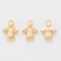Golden angel pendant with heart cutout and Eres un Angel engraving for DIY jewelry making - KC Gold