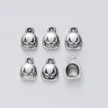 Sechser-Set antike silberne Kürbis-Anhänger aus Zinklegierung für Halloween-DIY-Schmuck - Antiksilber