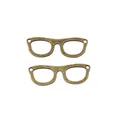Pair of retro zinc alloy antique bronze glasses shaped charms for DIY jewelry making crafts - Antique Bronze