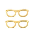 Detailed macro view of vintage gold zinc alloy glasses charms for DIY jewelry making - Gold