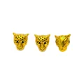 Drei Vintage-Leopard-Kopf-Legierungsperlen in Gold für DIY-Schmuckarmbänder und Halsketten - Altgold