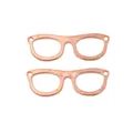 Rose gold glasses shaped alloy pendants with double hanging holes for DIY jewelry - Rose Gold