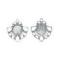 Retro 12mm runder Anhängersockel aus Zinklegierung für DIY-Schmuck in Altsilber - Antiksilber