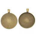 Paire de supports de pendentifs ronds 35mm bronze vintage pour création de bijoux DIY - 35mm / Bronze Antique