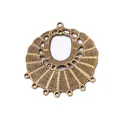 Vintage Bronzelegierung fächerförmiger Verbinderanhänger mit Ösen für DIY-Schmuck - Antikbronze