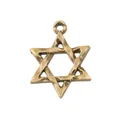 Vintage bronze hexagram star pendant with woven texture for DIY jewelry making - Antique Bronze