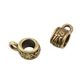 Perline vintage in lega di zinco con incisioni floreali per bracciali e collane fai da te - Bronzo Antico