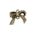 Conector de lazo de bronce antiguo con dos anillas para proyectos de joyería artesanal DIY - Lazo Bronce Antiguo