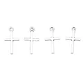 Set of four vintage alloy cross pendants with silver finish for DIY jewelry making - 18*10mm / Antique Silver
