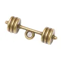 Retro bronze dumbbell alloy pendant for DIY jewelry making with realistic gym design - Antique Bronze