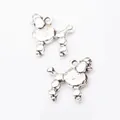 Pendentifs caniche en alliage rétro argent antique pour création de bijoux - Argent Antique
