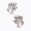 Vintage silver-tone money tree alloy charms with dollar sign pendants for DIY jewelry - Antique Silver
