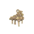 Vintage bronze grand piano metal pendant for DIY jewelry making and handmade crafts - Antique Bronze