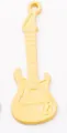 DIY retro yellow guitar charm pendant in alloy with a vibrant painted finish for jewelry making - Yellow