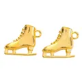 Colgantes dorados de patines de hielo en aleación vintage para creación de joyas DIY - Dorado
