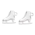 Par de colgantes de patines plateados vintage para creación de joyas DIY y artesanía - Plata Brillante