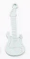 Light blue electric guitar pendant with detailed strings and integrated hanging hole - Blue
