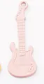 Light pink guitar charm in vintage alloy style with top ring loop for DIY jewelry - Pink