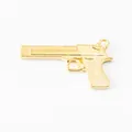 Golden handgun shaped pendant accessory with ring for DIY jewelry necklaces - Gold