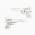 DIY silver alloy desert eagle handgun charms with ring attachment for jewelry making - Antique Silver