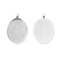 Silver 30x40mm oval vintage alloy bezel setting pendants for DIY jewelry making - Antique Silver