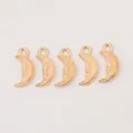 Detailed view of five crescent moon pendants with carved faces for DIY jewelry making - KC Gold