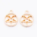 Coppia di ciondoli a pentagramma dorati in lega vintage per la creazione di gioielli DIY - Oro KC