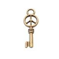 Vintage bronze alloy key pendant with peace sign for DIY jewelry making accessories - Antique Silver