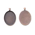 Oval antique copper alloy pendant base 30x40mm for DIY jewelry making accessories - Antique Red Copper
