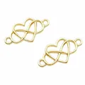 Golden infinity heart connectors for DIY jewelry making and romantic bracelet crafting - Gold