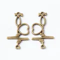 Vintage bronze heartbeat stethoscope alloy charms for DIY jewelry making set of 2 - Antique Bronze