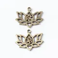 Vintage Bronze Lotus Anhänger mit Om Symbol für DIY Schmuckherstellung und Basteln - Antik Bronze