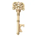 Vintage bronze key-shaped bottle opener with ornate heart-patterned metal handle - Antique Bronze