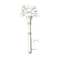 Vintage silver alloy key keychain with hollow patterns and bottle opener function - Antique Silver