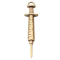 Vintage bronze medical syringe pendant for DIY jewelry making with realistic scale details - Antique Bronze